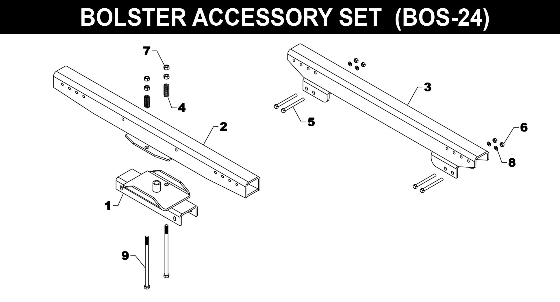 Bolster Accessory Set - BOS-24 exploded diagram