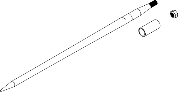 BS-248KIT - TAPPERED SPEAR WITH NUT AND CHANGEOVER BUSHING