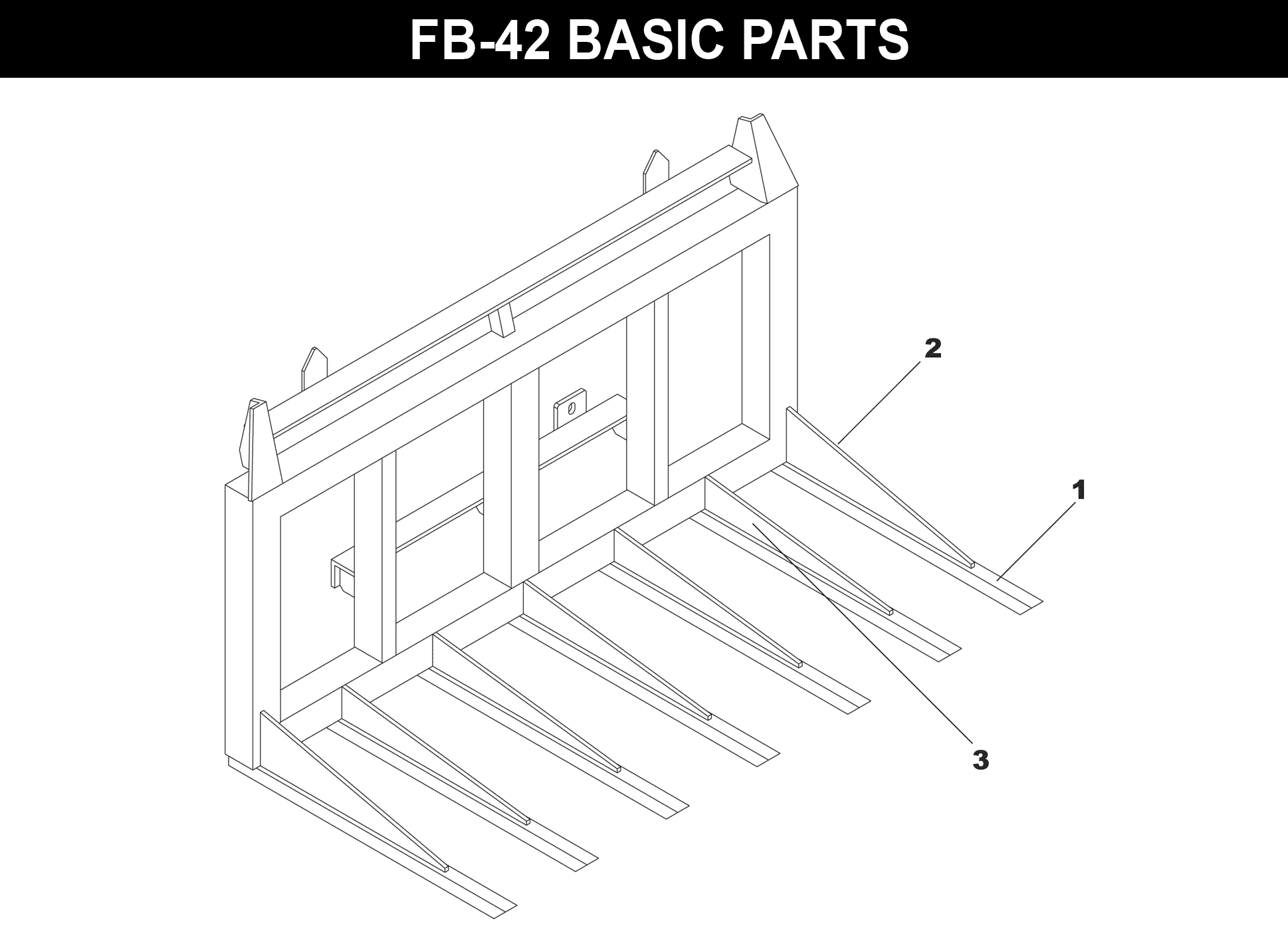 Fork Bucket exploded diagram