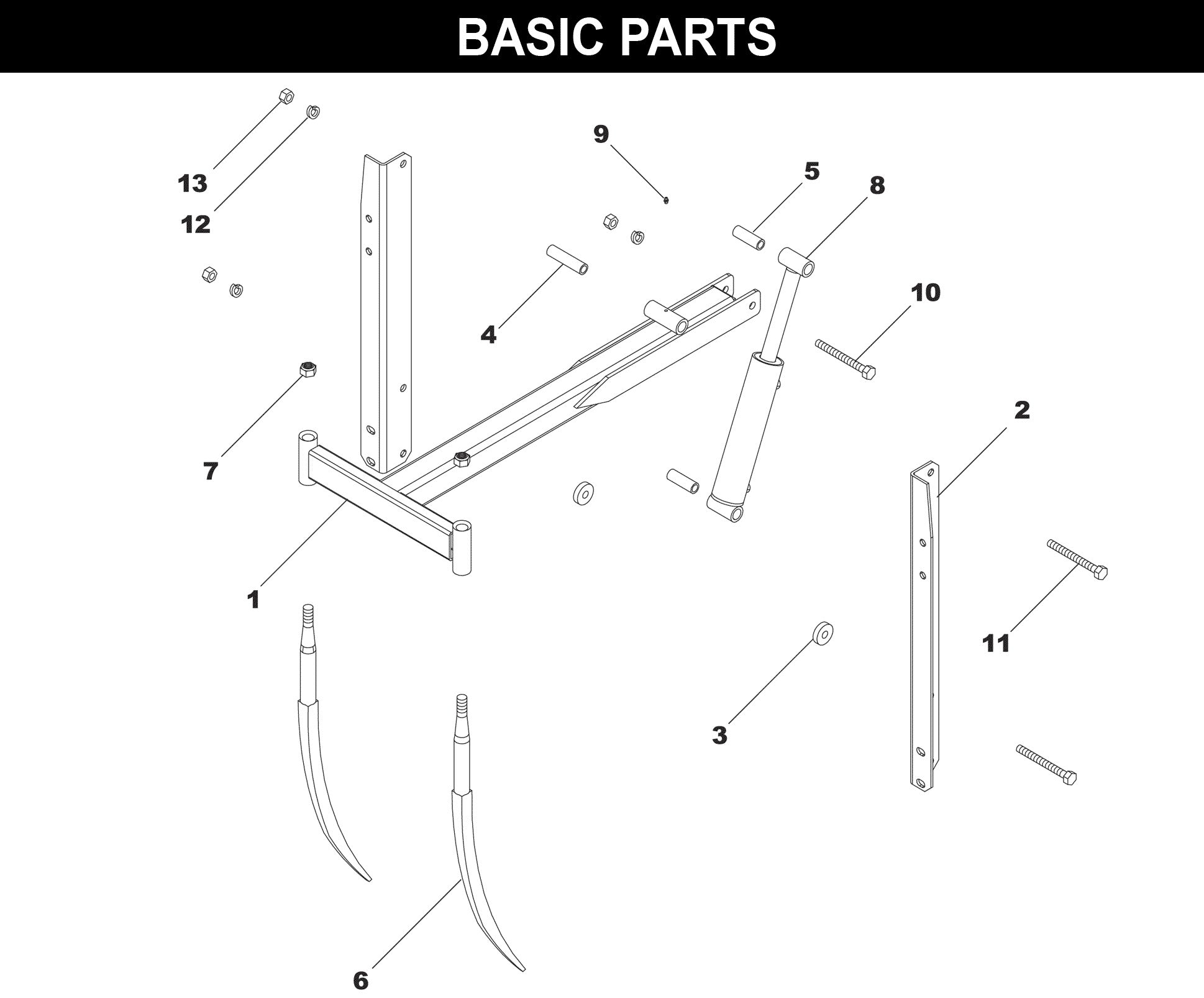 Sabretooth Grab Fork GF-32 exploded diagram