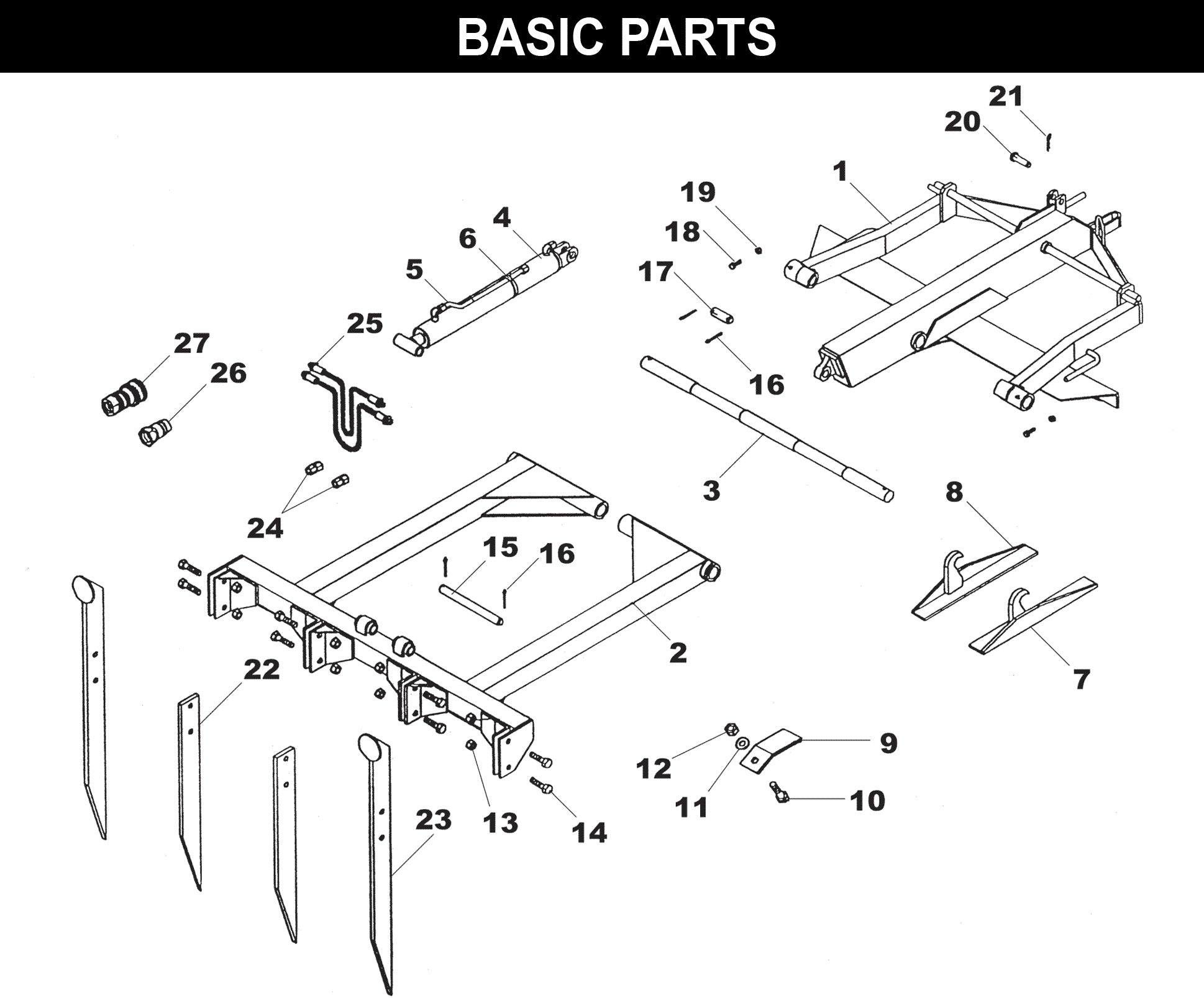 Monster Grab Fork GF-51 exploded diagram