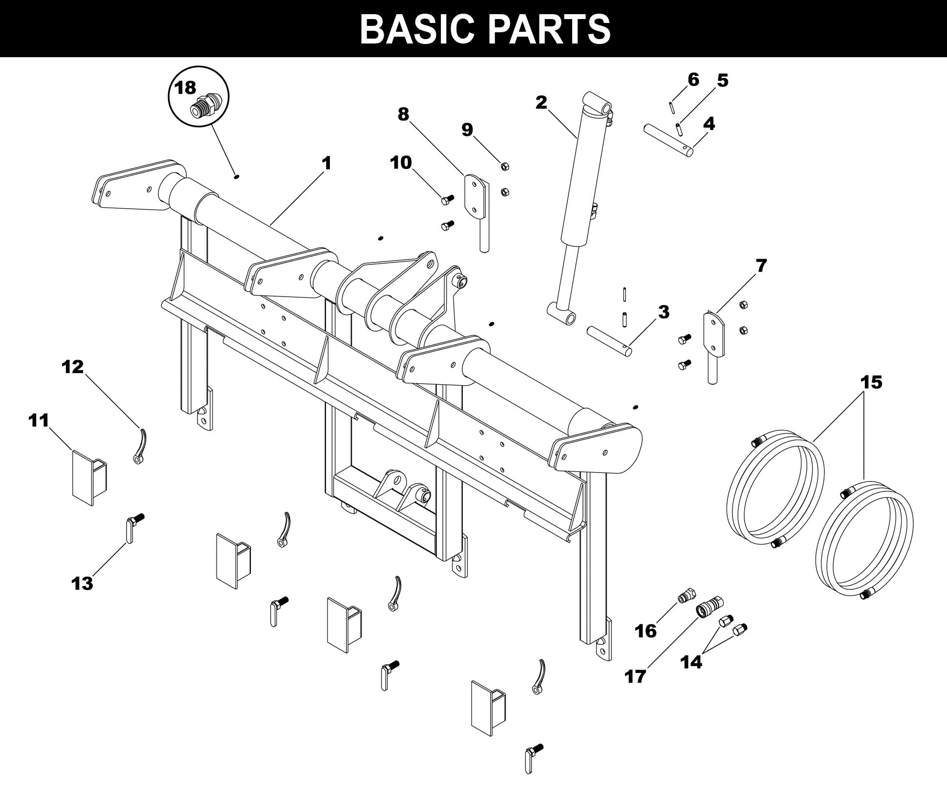 Monster Grab Fork GF-64 exploded diagram