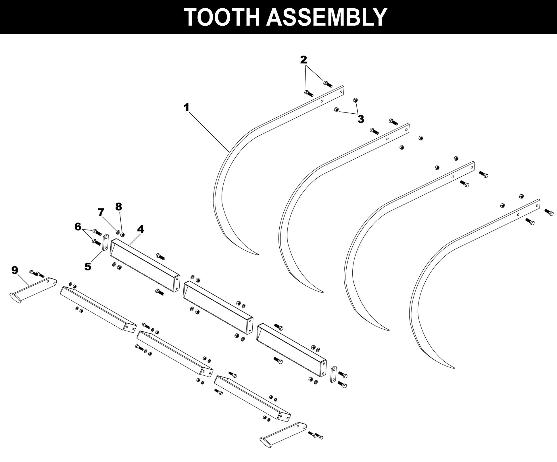 Tooth Assembly GF-64 exploded diagram
