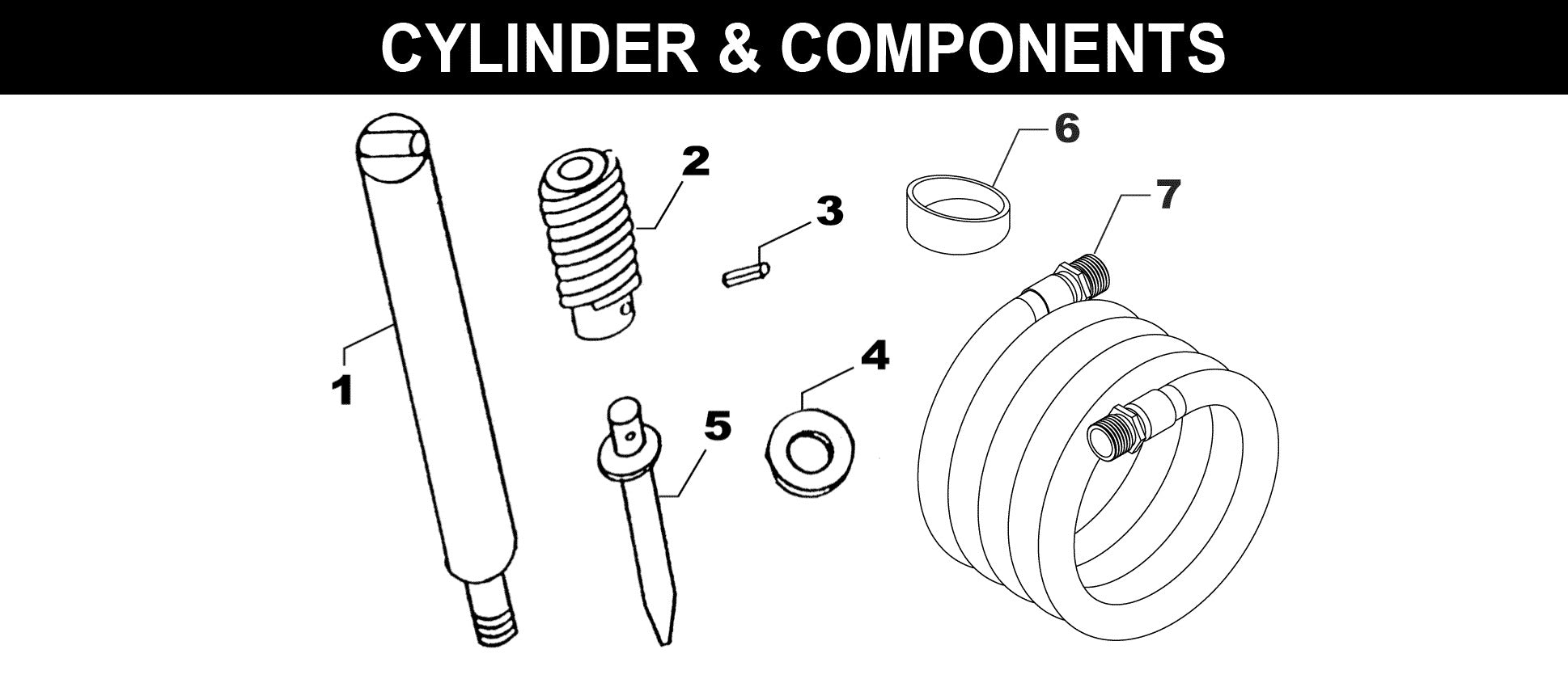 Hitch-N-Go Cylinder & Components exploded diagram