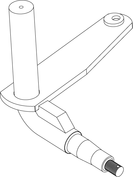 HW-25COM-L - FRONT SPINDLE COMPLETE - LEFT