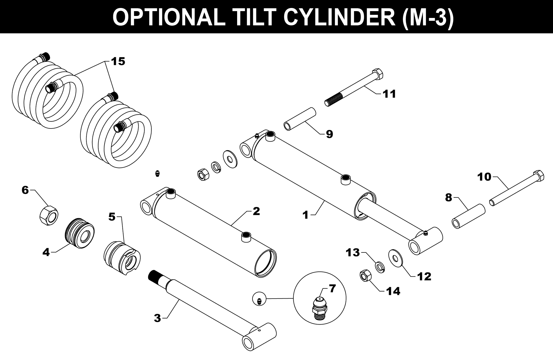 Optional Hydraulic Cylinder - Landscraper exploded diagram
