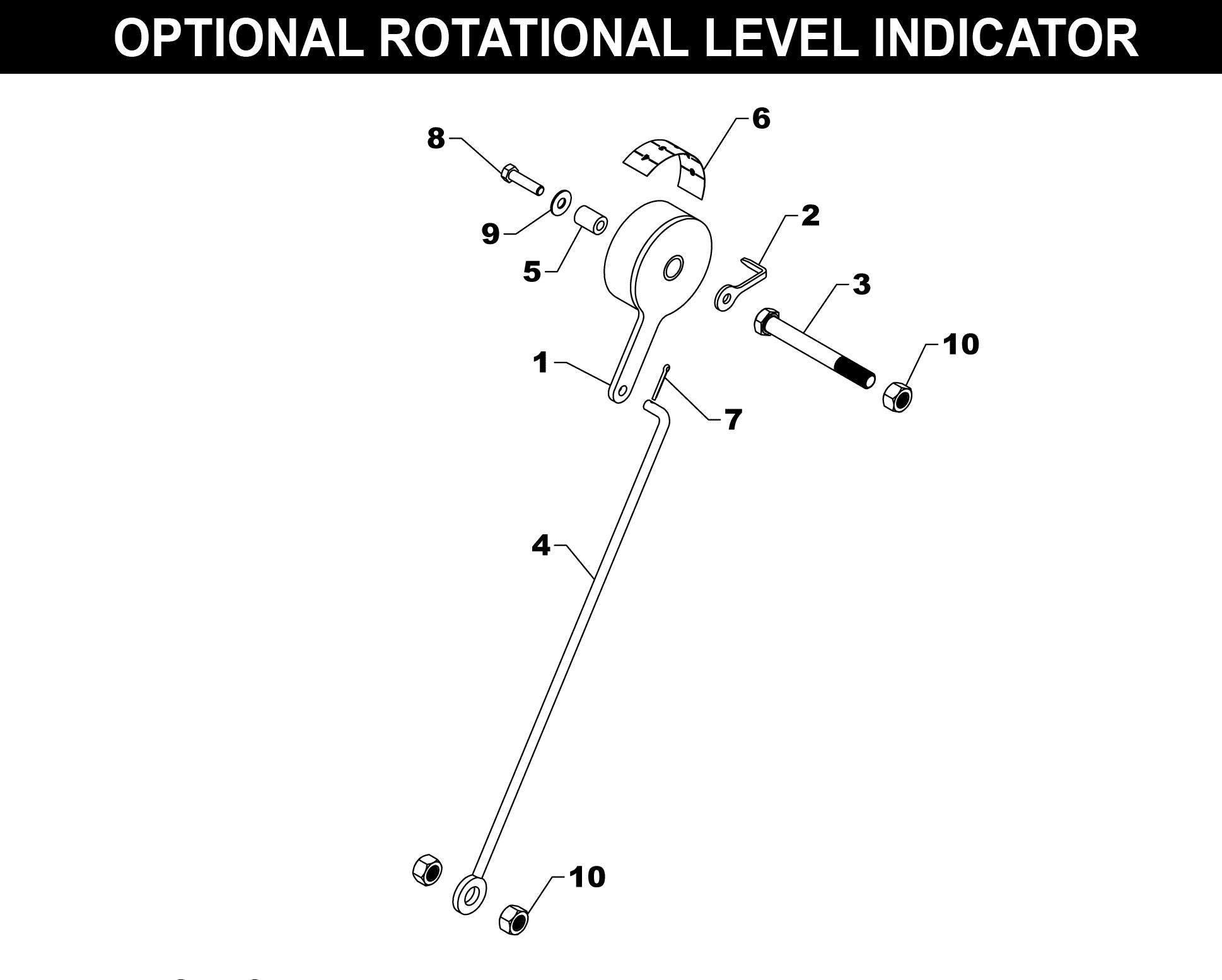 Optional Rotational Level Indicator - Landscraper exploded diagram