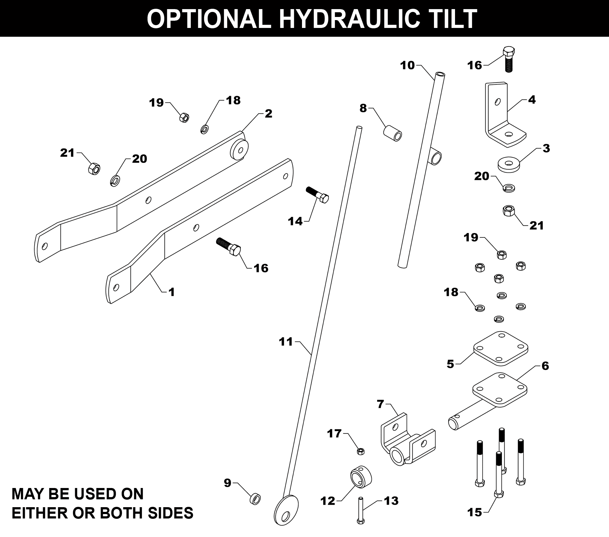 Optional Hydraulic Tilt - Landscraper exploded diagram