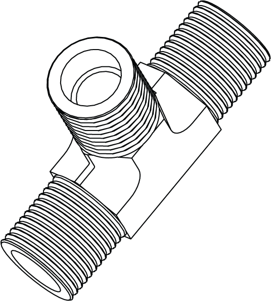 PF-8-JU-S - MALE TEE FITTING