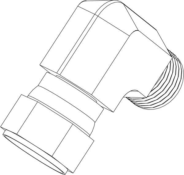 PF-FSE8 - PIPE FITTING - SWIVEL NUT ELBOW - 90 DEG.
