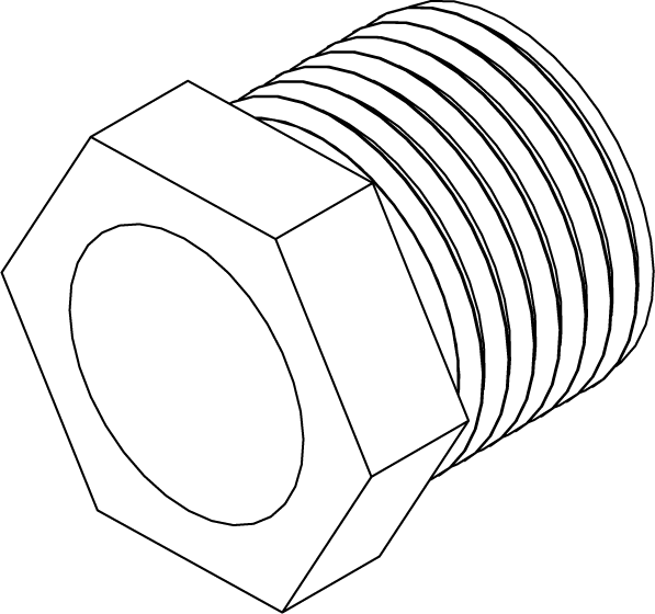 PF-HB0608 - PIPE FITTING - HEX BUSHING 3/8 TO 1/2