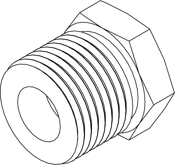 PF-HB0804 - PIPE FITTING - HEX BUSHING 1/2 TO 1/4