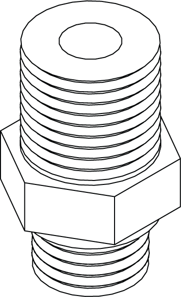 PF-OA06 - PIPE FITTING - MALE ADAPTER 9/16 X 3/8