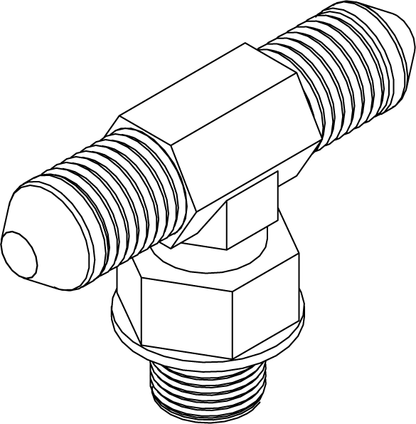 PF-STBT04 - PIPE FITTING - 7/16  JIC - O-RING BRANCH TEE