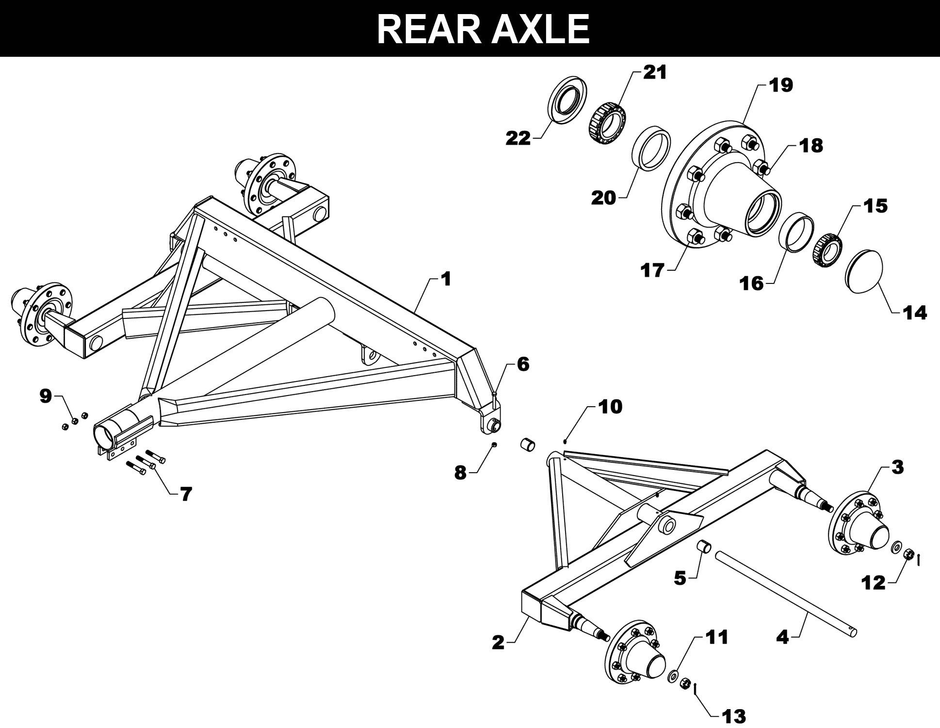 TW-2014 Rear Axle exploded diagram