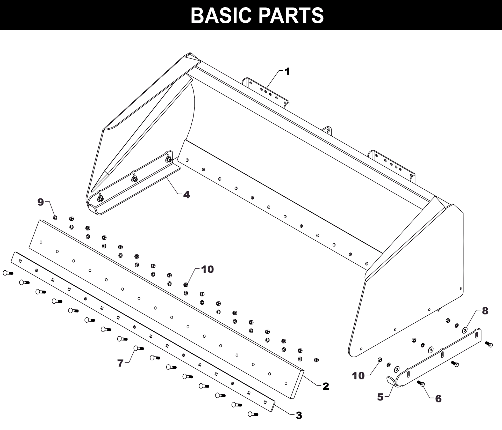 Snow Scrapers - Bolt-On Blade exploded diagram