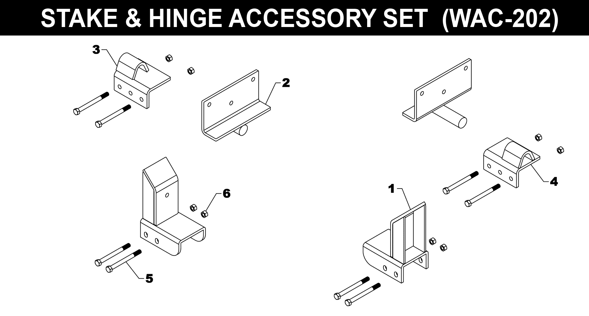 Stake & Hinge Accessory Set - WAC-202 exploded diagram