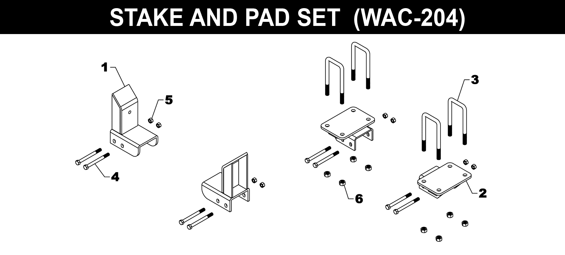 Stake & Pad Accessory Set - WAC-204 exploded diagram