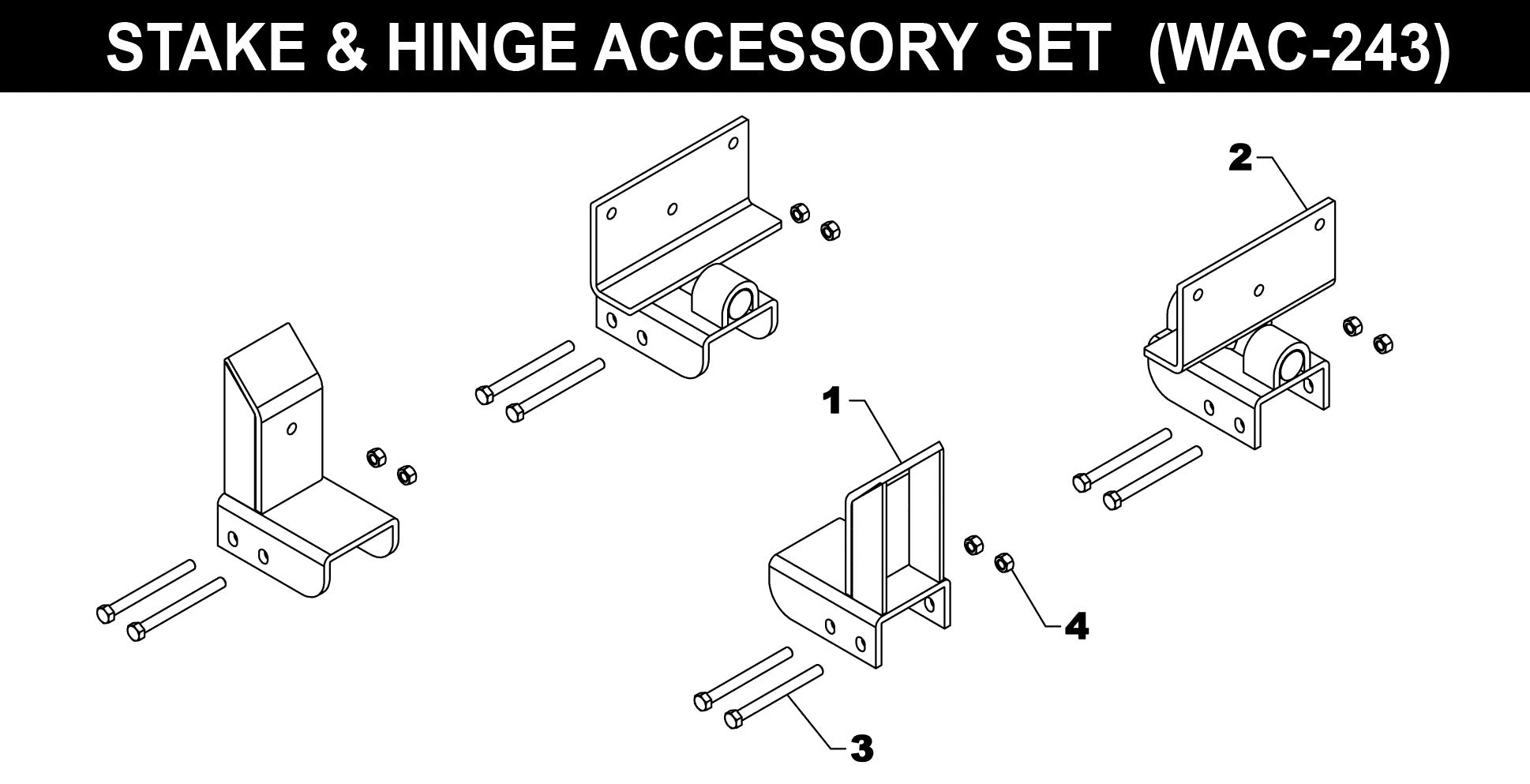 Stake & Hinge Accessory Set - WAC-243 exploded diagram