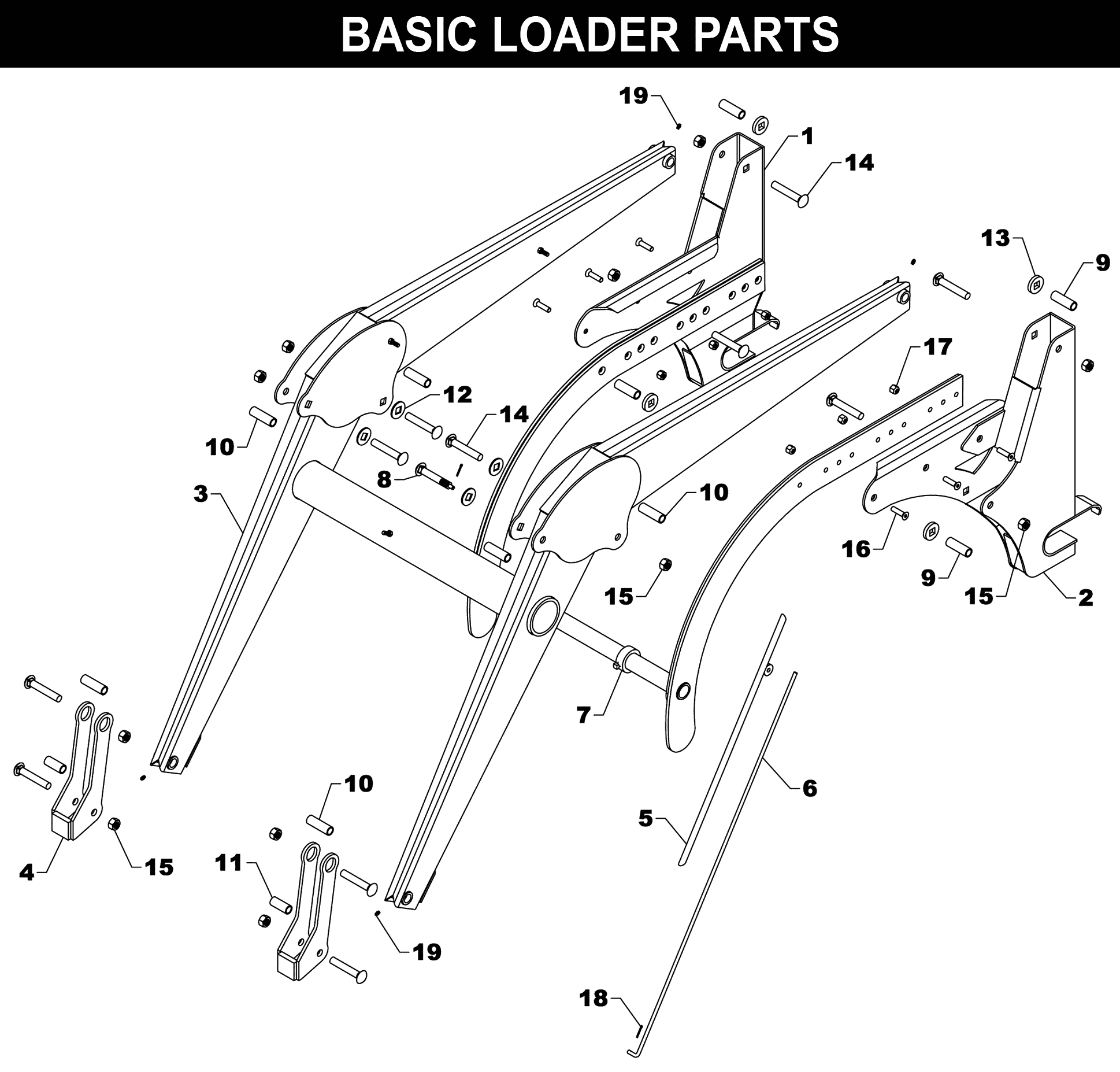 TA-160 Basic Loader Parts exploded diagram