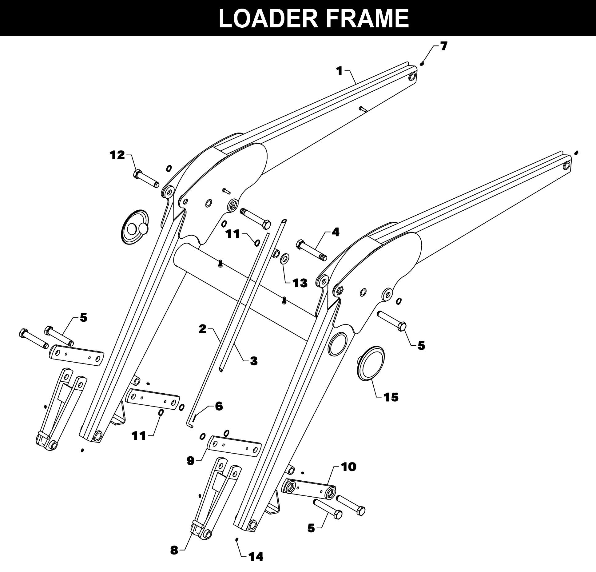 TA-26 Loader Frame exploded diagram