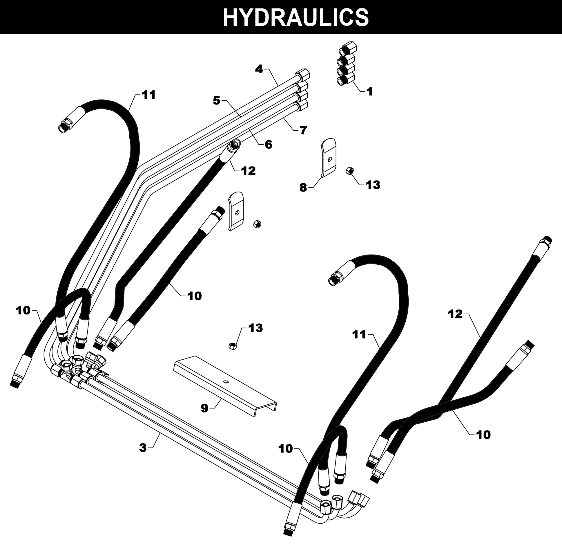 TA-52 Hydraulics exploded diagram