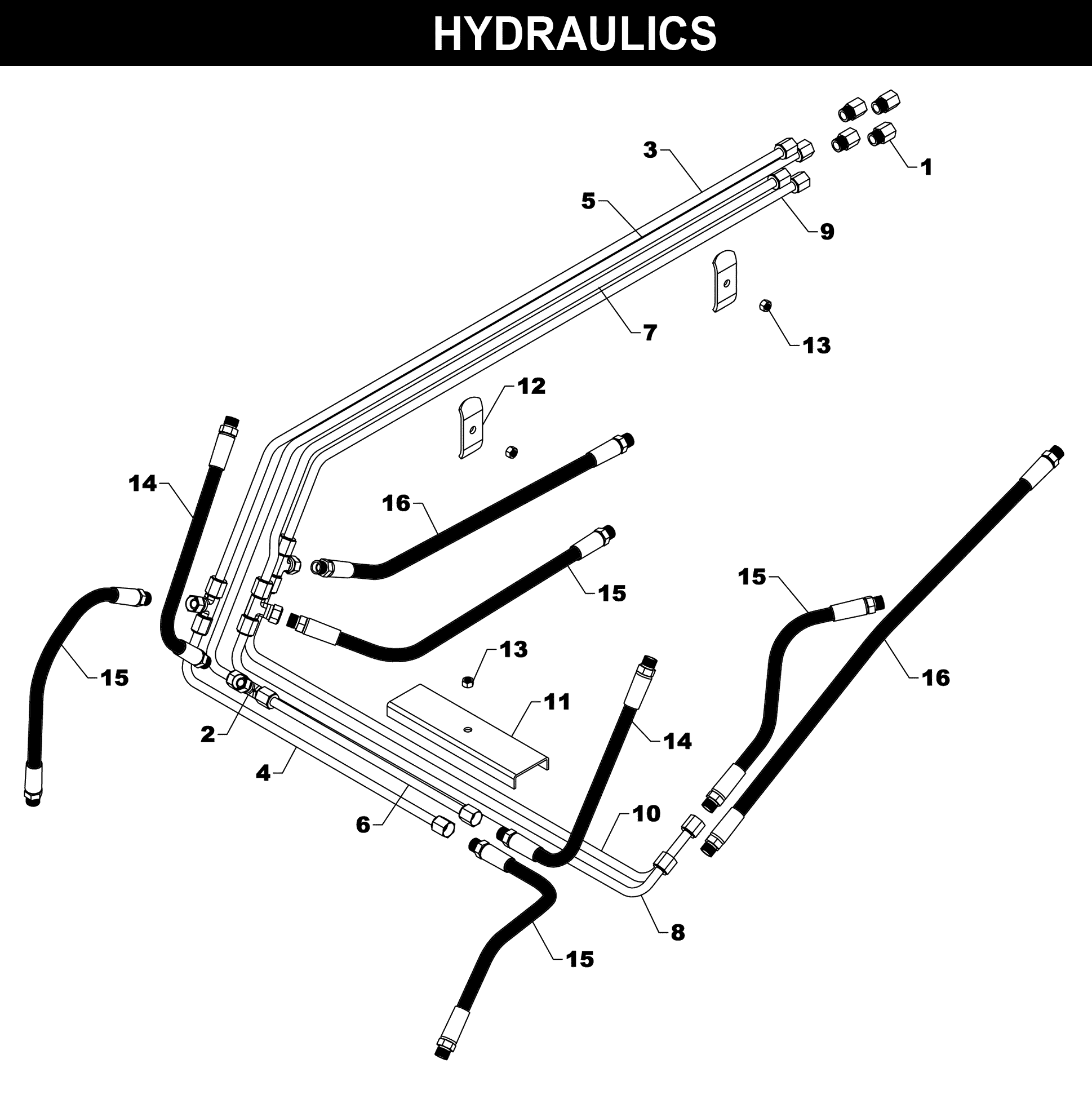 TA-160 Hydraulics exploded diagram