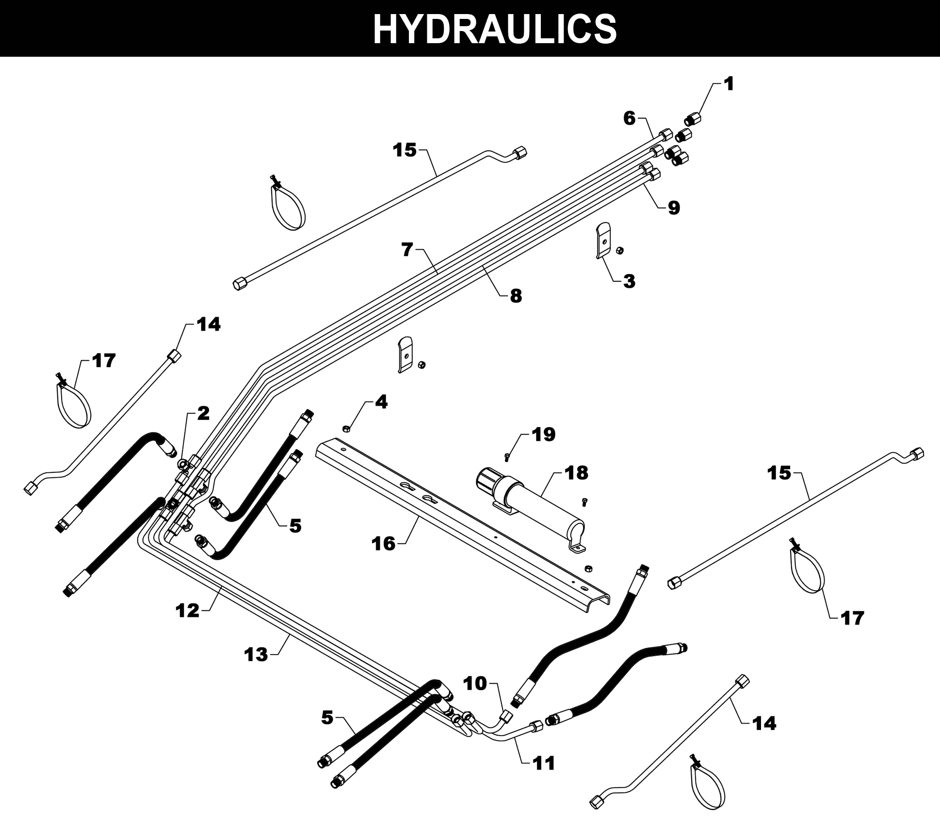 TA-76 HYDRAULICS exploded diagram