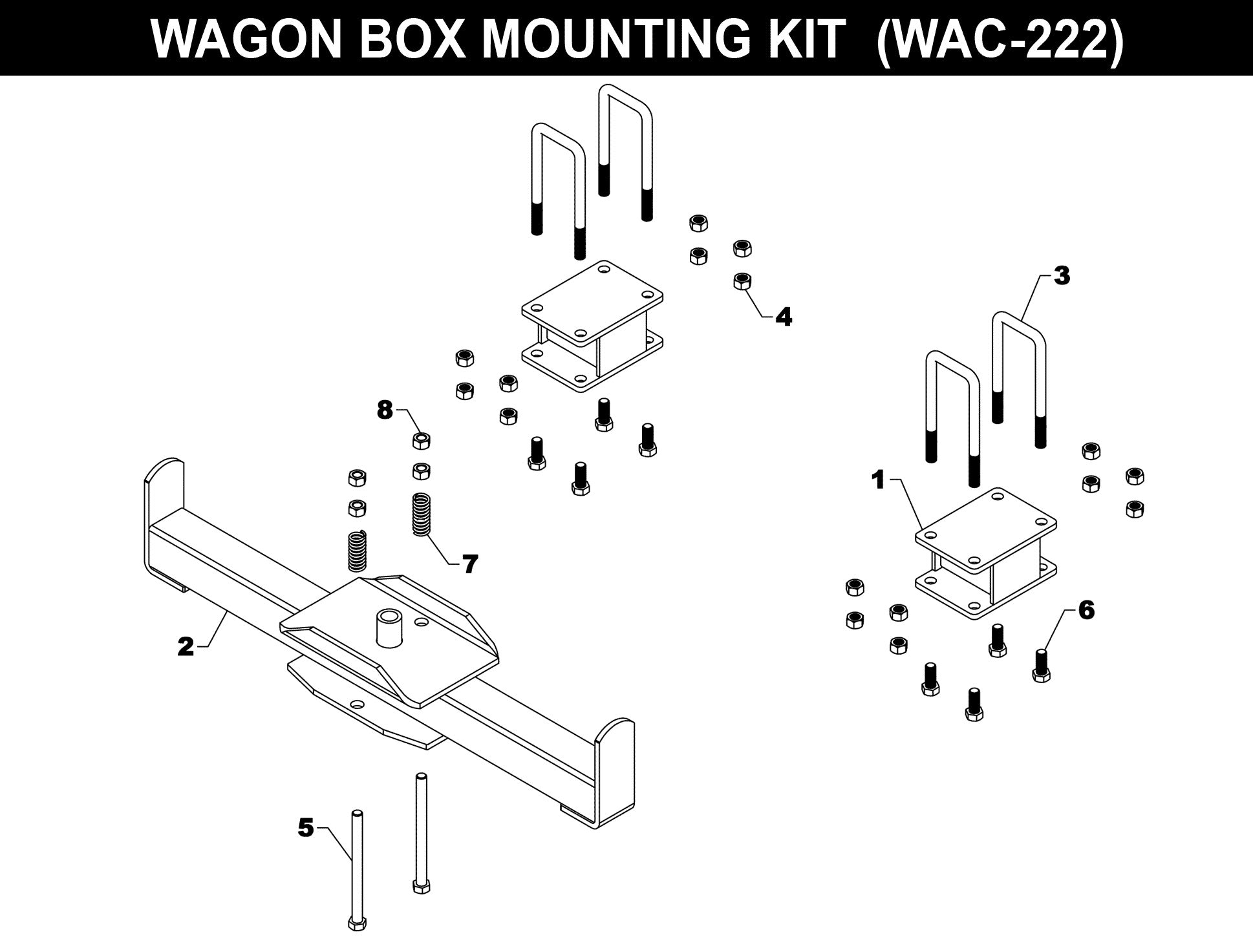 Wagon Box Mounting Kit - WAC-222 exploded diagram