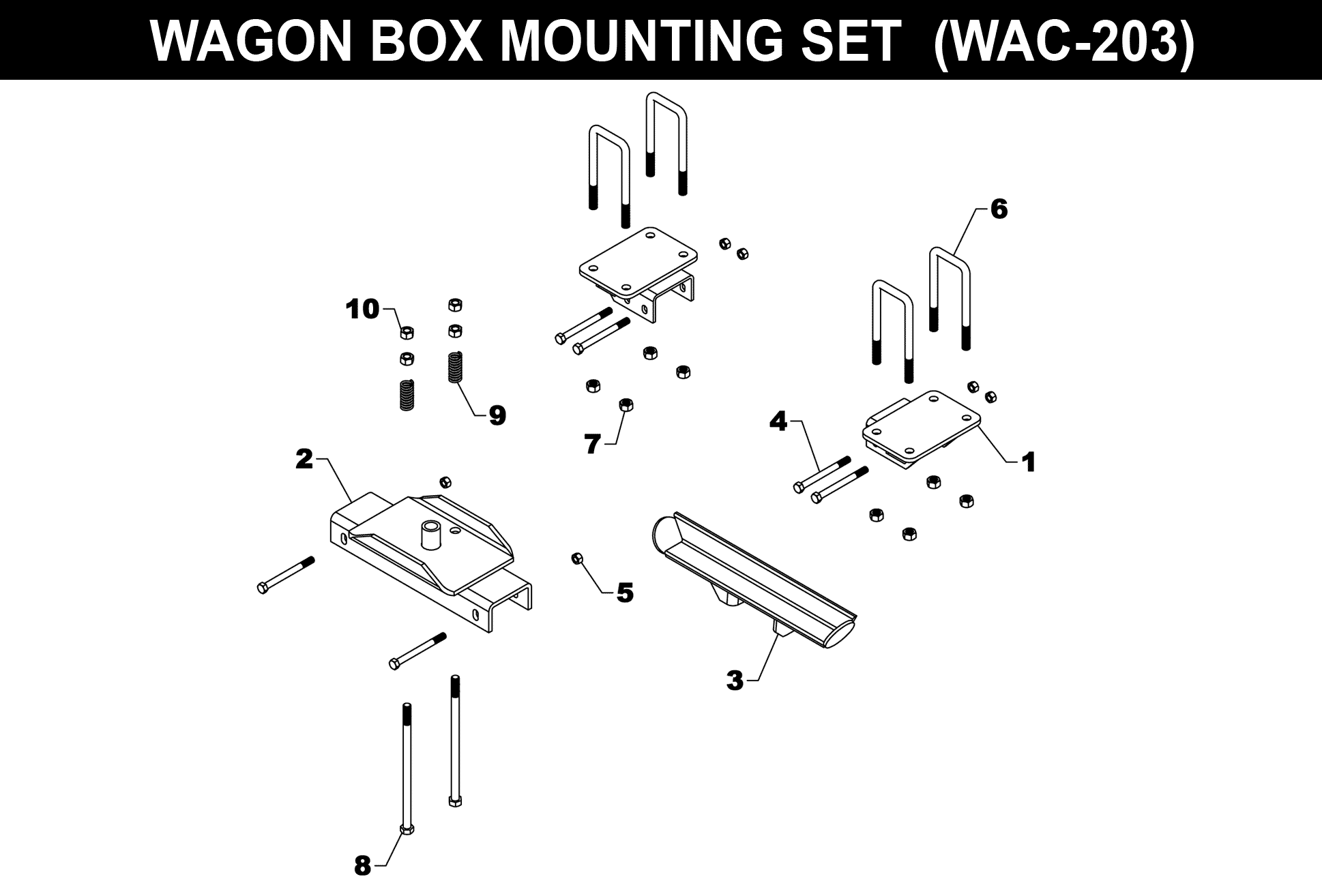 Wagon Box Mounting Set - WAC-203 exploded diagram