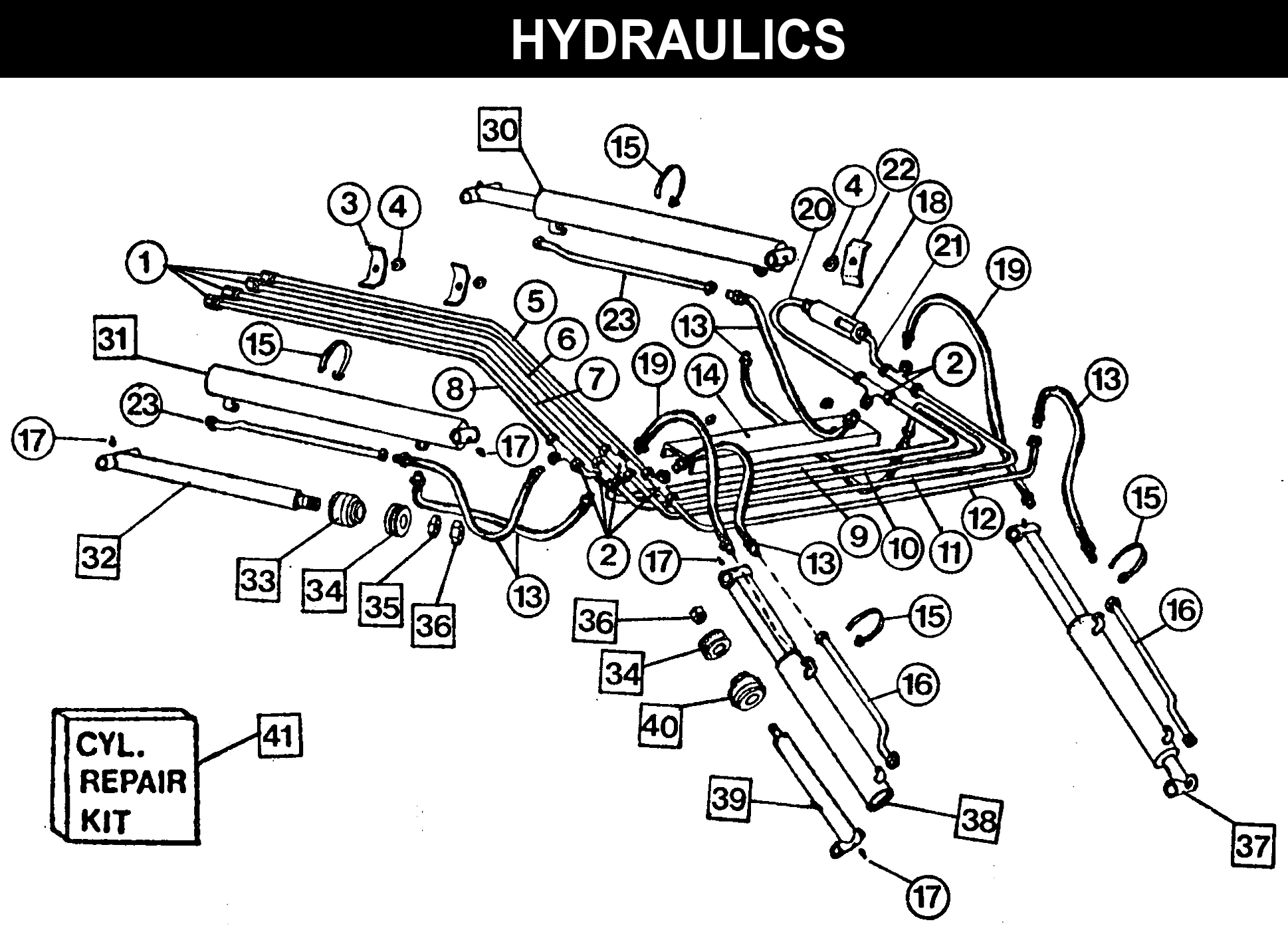 WL-42B HYDRAULICS exploded diagram
