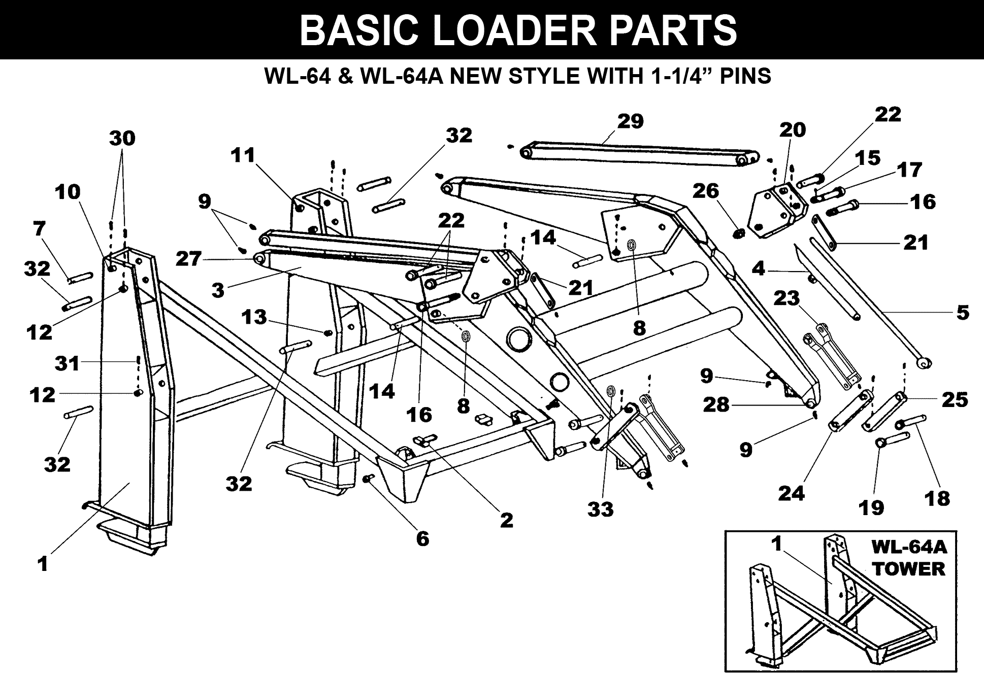 WL-64 • WL-64A • WL-64 D/G Basic Loader Parts exploded diagram