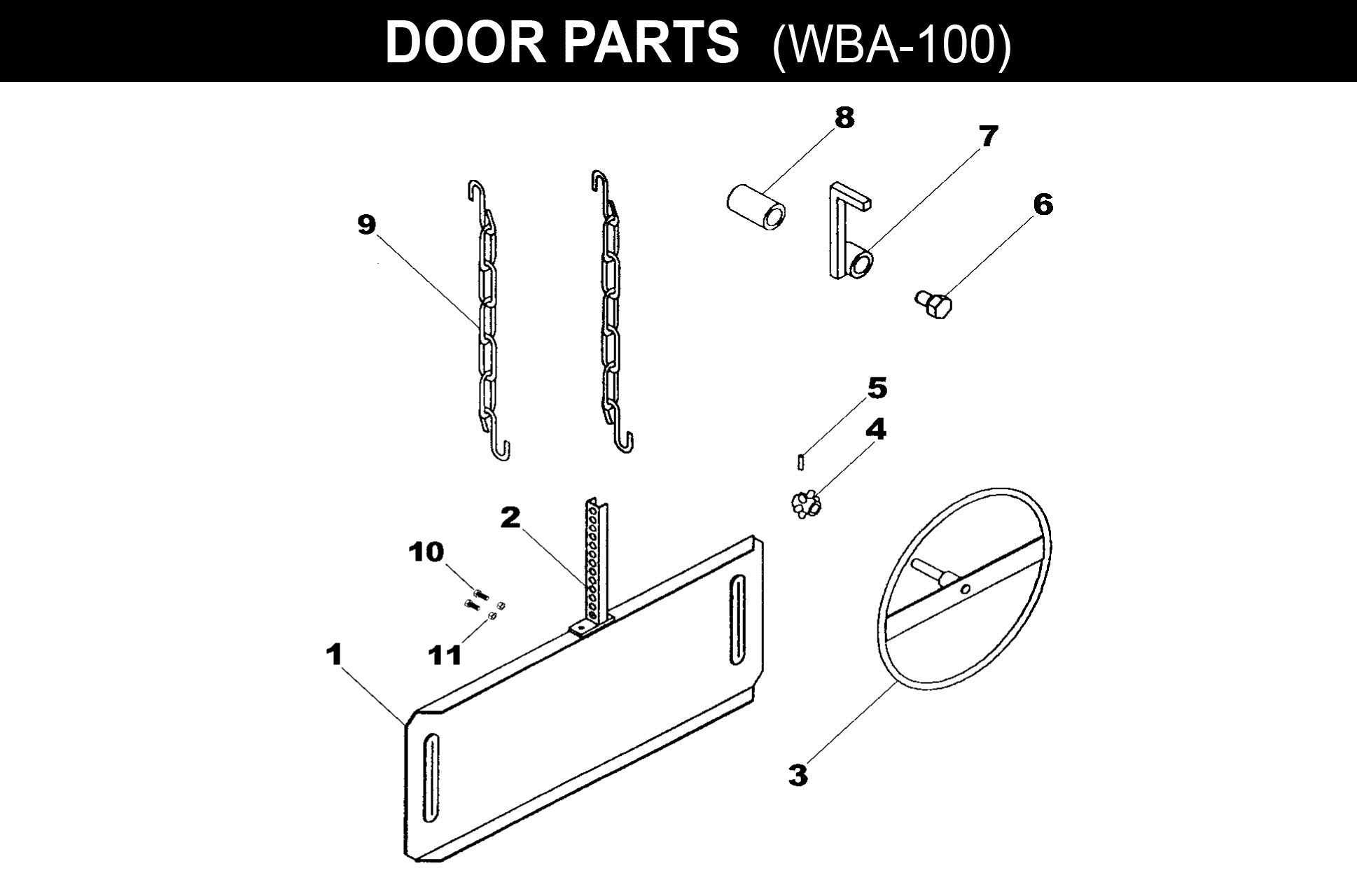 Wagon Door Parts  WBA-100 exploded diagram