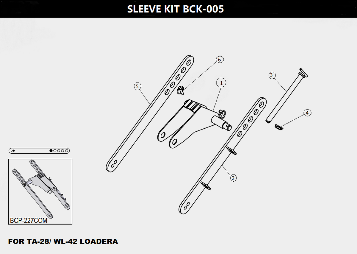 BCK-005 Sleeve Kit exploded diagram